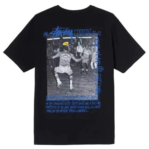 STUSSY ROLLERBLADING PRINT TEE BLACK