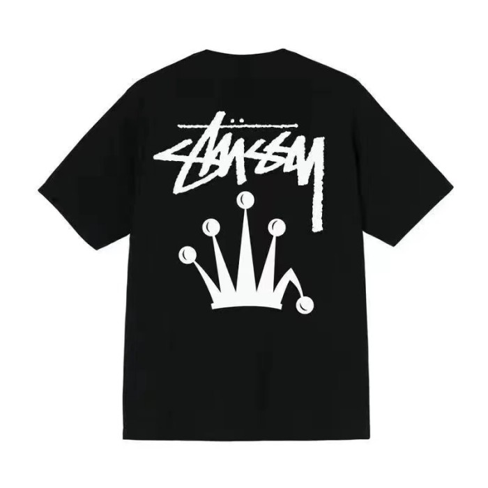 STUSSY CROWN PRINT TEE BLACK