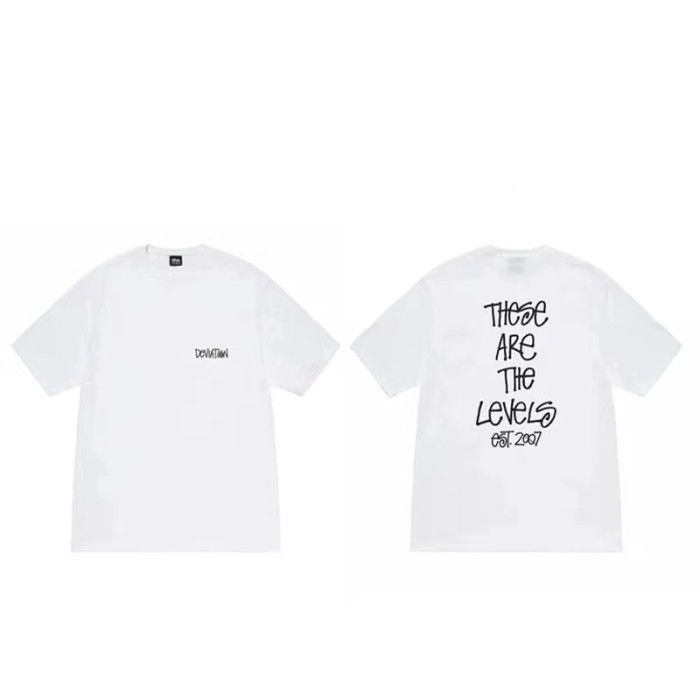 STUSSY HORIZONTAL LETTERS TEE WHITE