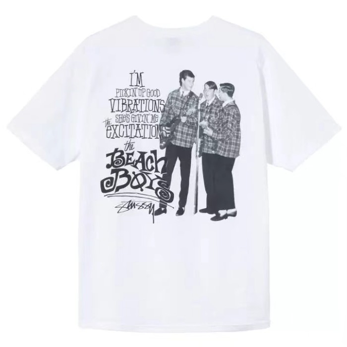 STUSSY BAND PRINT TEE WHITE