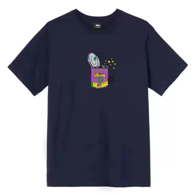 STUSSY CAN PRINT TEE NAVY