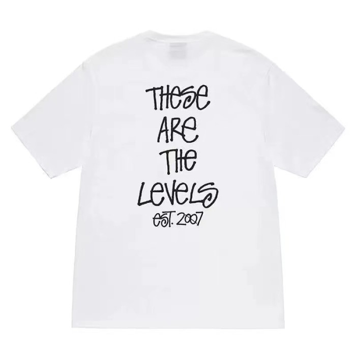 STUSSY HORIZONTAL LETTERS TEE WHITE