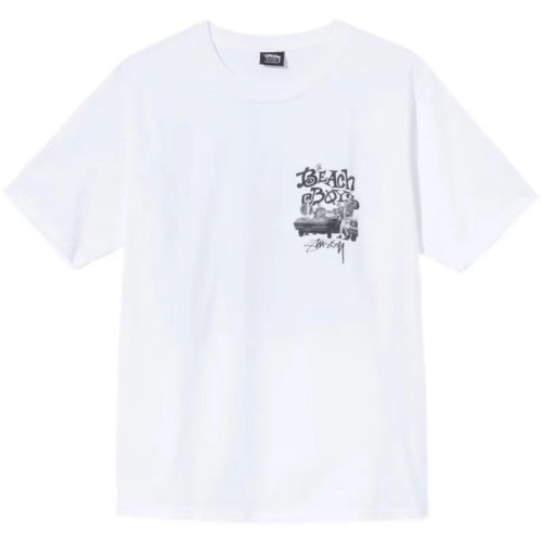 STUSSY BAND PRINT TEE WHITE