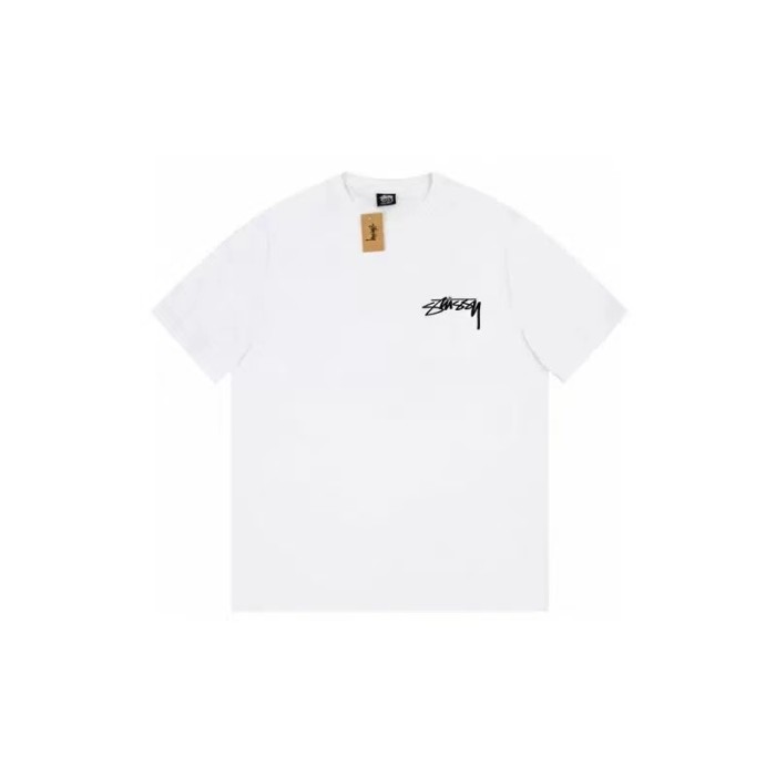 STUSSY OCEAN PRINT TEE WHITE
