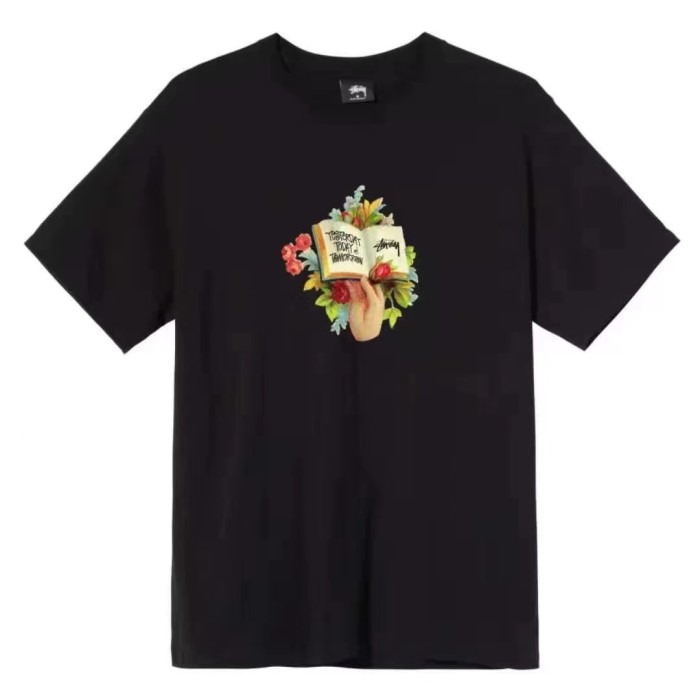 STUSSY BOOK PRINT TEE BLACK