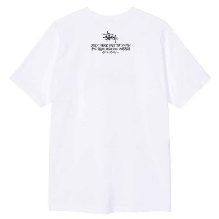 STUSSY BEACH PRINT TEE WHITE