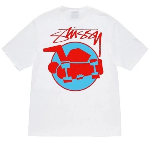 STUSSY SKATEBOARDER PRINT TEE WHITE