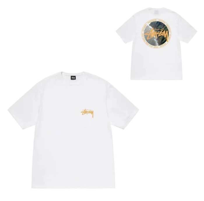 STUSSY COASTLINE PRINT TEE WHITE