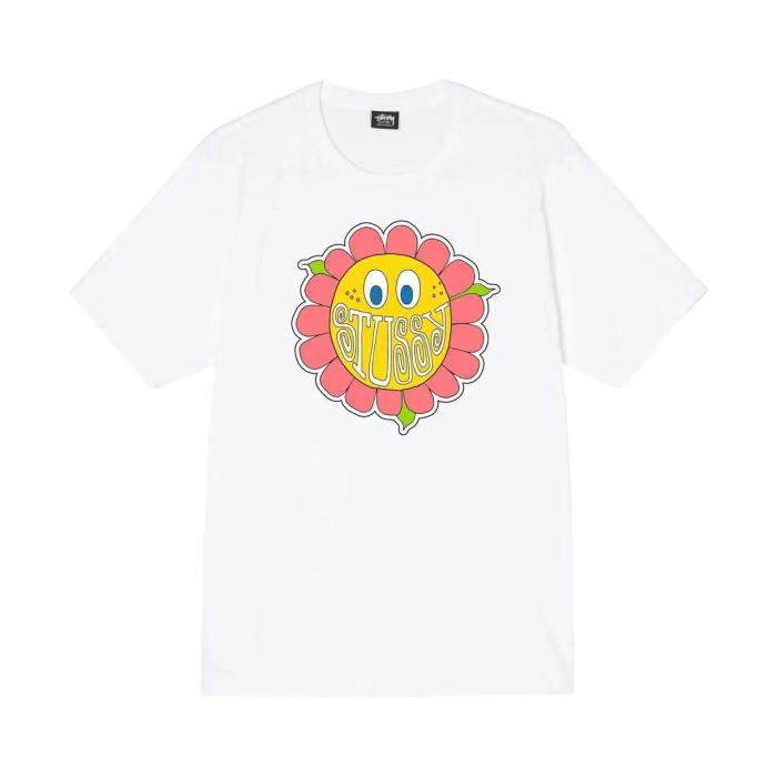 STUSSY SUNFLOWER PRINT TEE WHITE