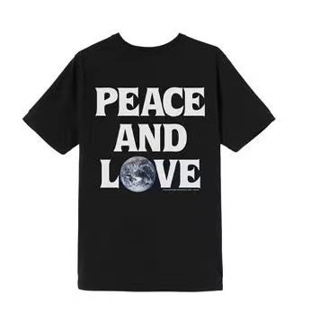 STUSSY PEACE AND LOVE TEE BLACK