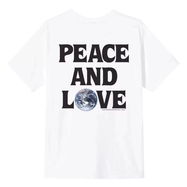 STUSSY PEACE AND LOVE TEE WHITE