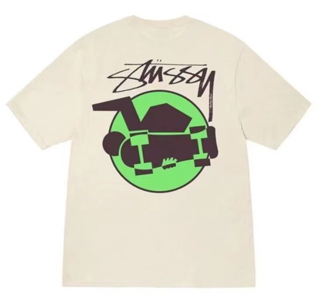 STUSSY SKATEBOARDER PRINT TEE APRICOT