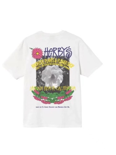 STUSSY VANILLA FLOWER PRINT TEE WHITE