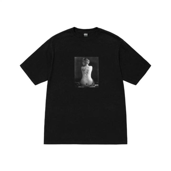STUSSY BACK PRINT TEE BLACK