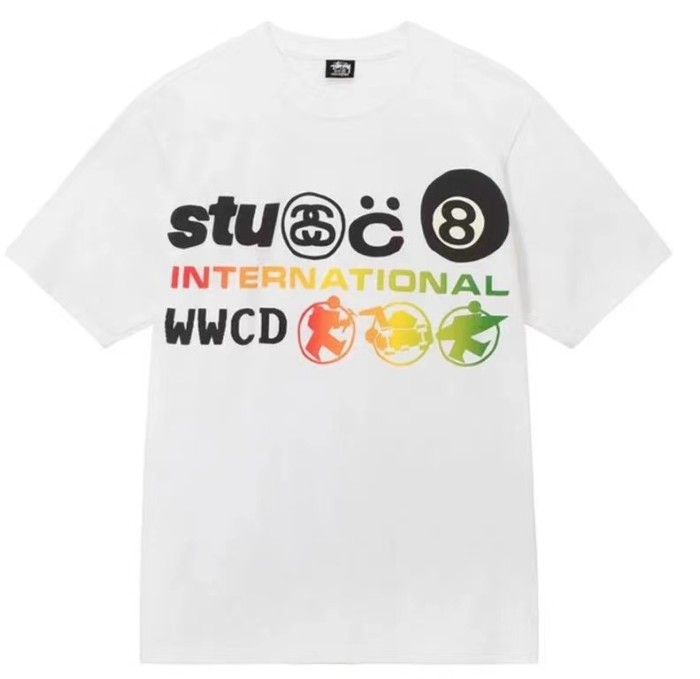 STUSSY LOGO PRINT TEE WHITE