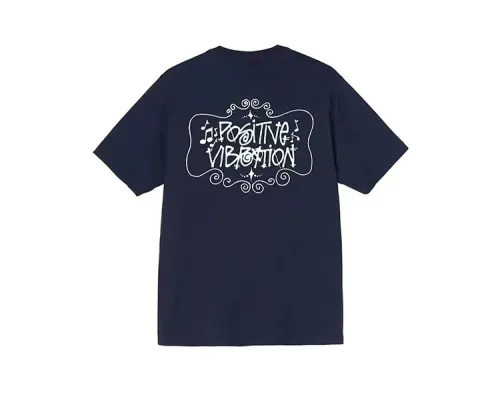 STUSSY MUSICAL NOTES TEE NAVY
