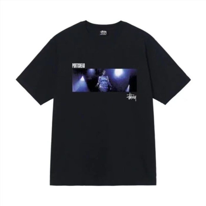 STUSSY PUPPET PRINT TEE BLACK