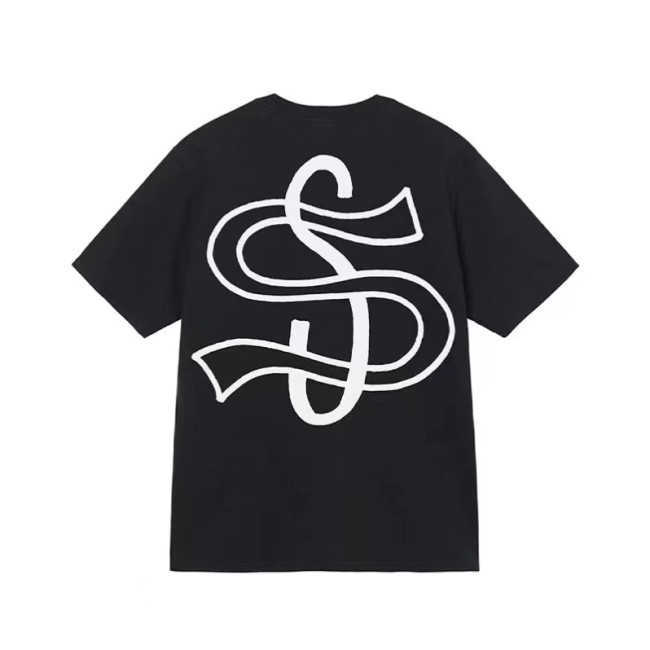 STUSSY  BIG S LOGO TEE BLACK
