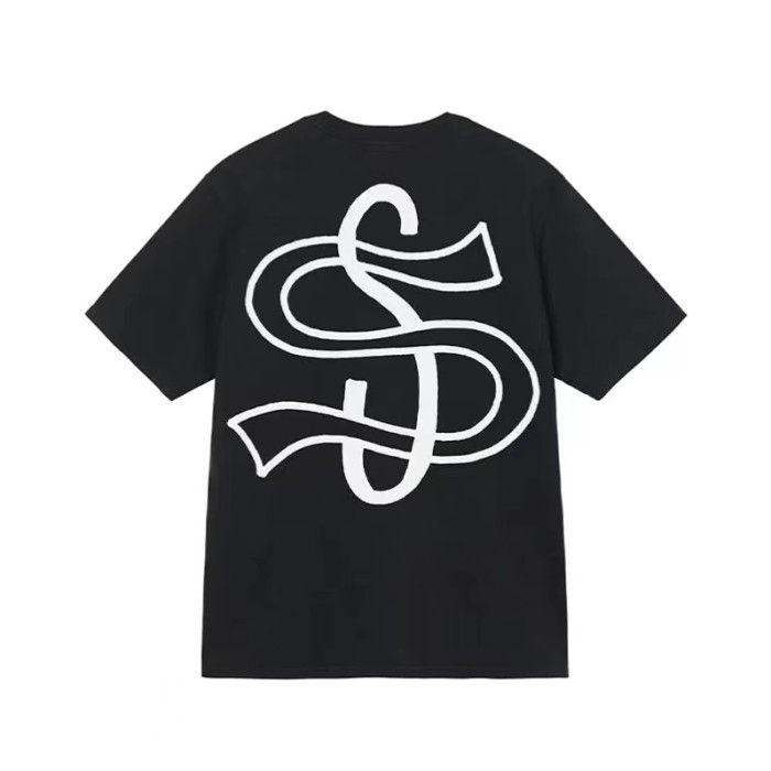 STUSSY  BIG S LOGO TEE BLACK