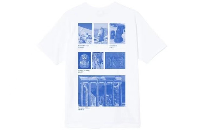 STUSSY RUINS PRINT TEE WHITE