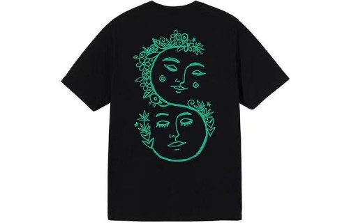 STUSSY  FACE PRINT TEE BLACK