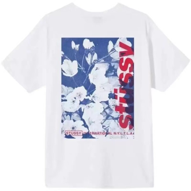 STUSSY HYACINTH PRINT TEE WHITE