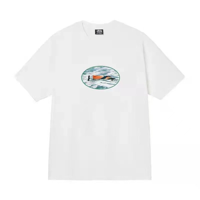 STUSSY OVAL PRINT TEE WHITE