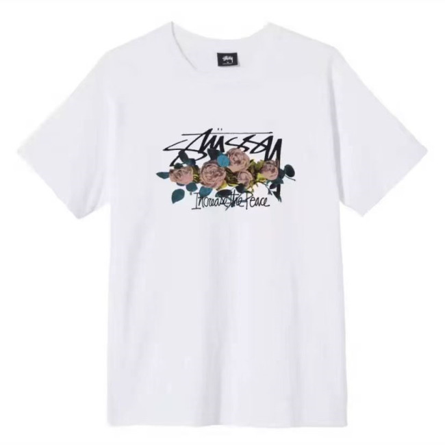 STUSSY FLOWER PRINT TEE WHITE