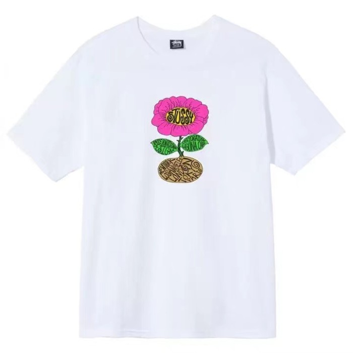 STUSSY SUNFLOWER PRINT TEE WHITE