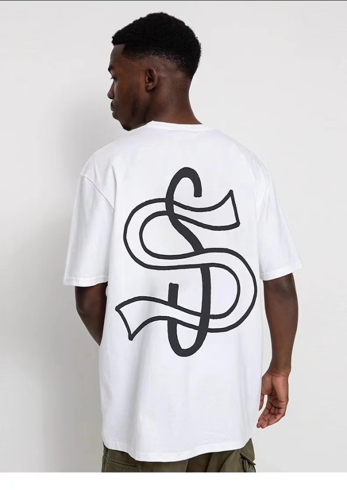 STUSSY  BIG S LOGO TEE WHITE