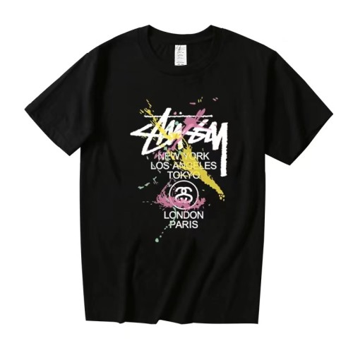 STUSSY SPLASH INK PRINT TEE BLACK