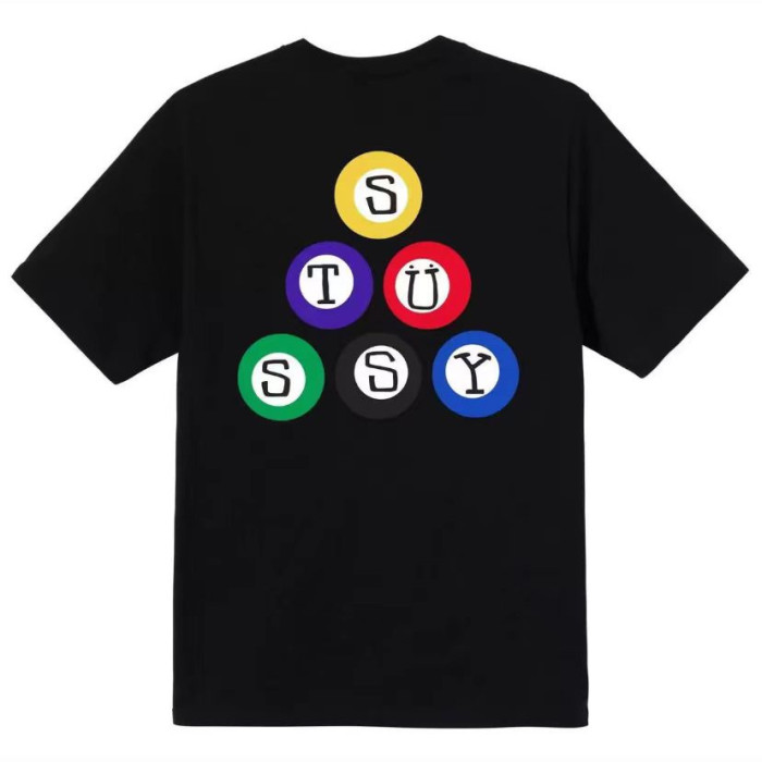 STUSSY BILLIARDS PRINT TEE BLACK
