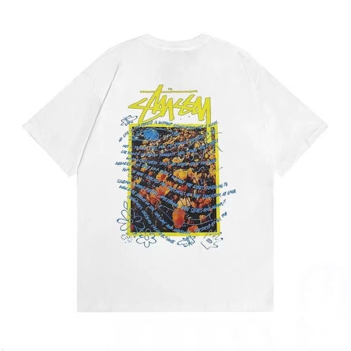 STUSSY PANSIES PRINT TEE WHITE