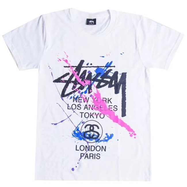 STUSSY SPLASH INK PRINT TEE WHITE