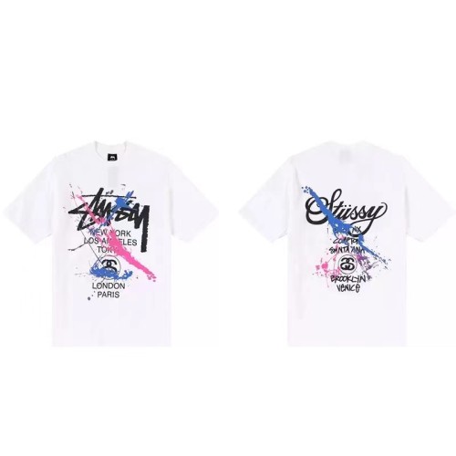 STUSSY SPLASH INK PRINT TEE WHITE