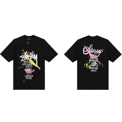 STUSSY SPLASH INK PRINT TEE BLACK
