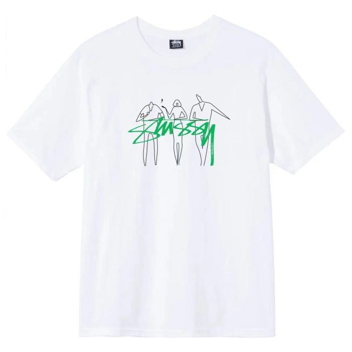 STUSSY 3 PEOPLE PRINT TEE WHITE