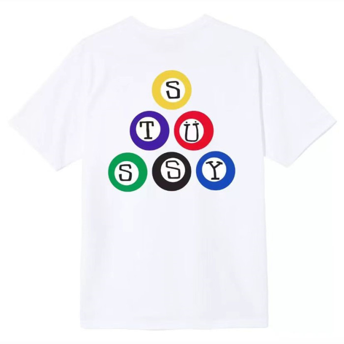 STUSSY BILLIARDS PRINT TEE WHITE