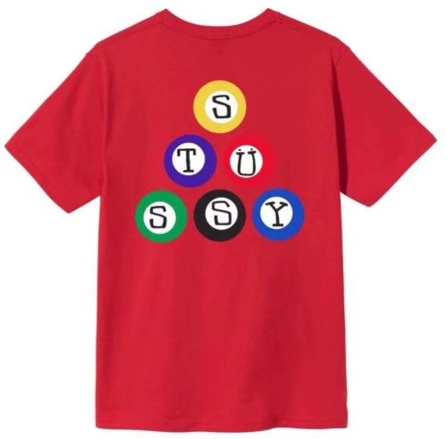 STUSSY BILLIARDS PRINT TEE RED