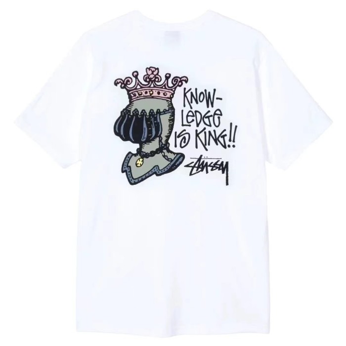 STUSSY KNIGHT PRINT TEE WHITE