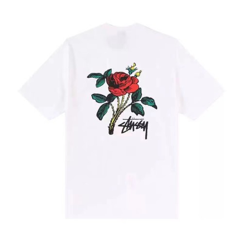 STUSSY ROSE PRINT TEE WHITE