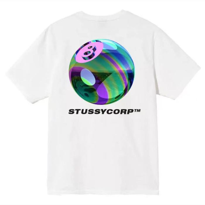 STUSSY  COLORED BALLS TEE WHITE