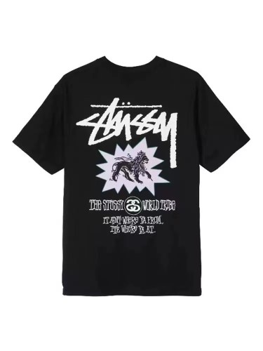 STUSSY LION PRINT TEE BLACK