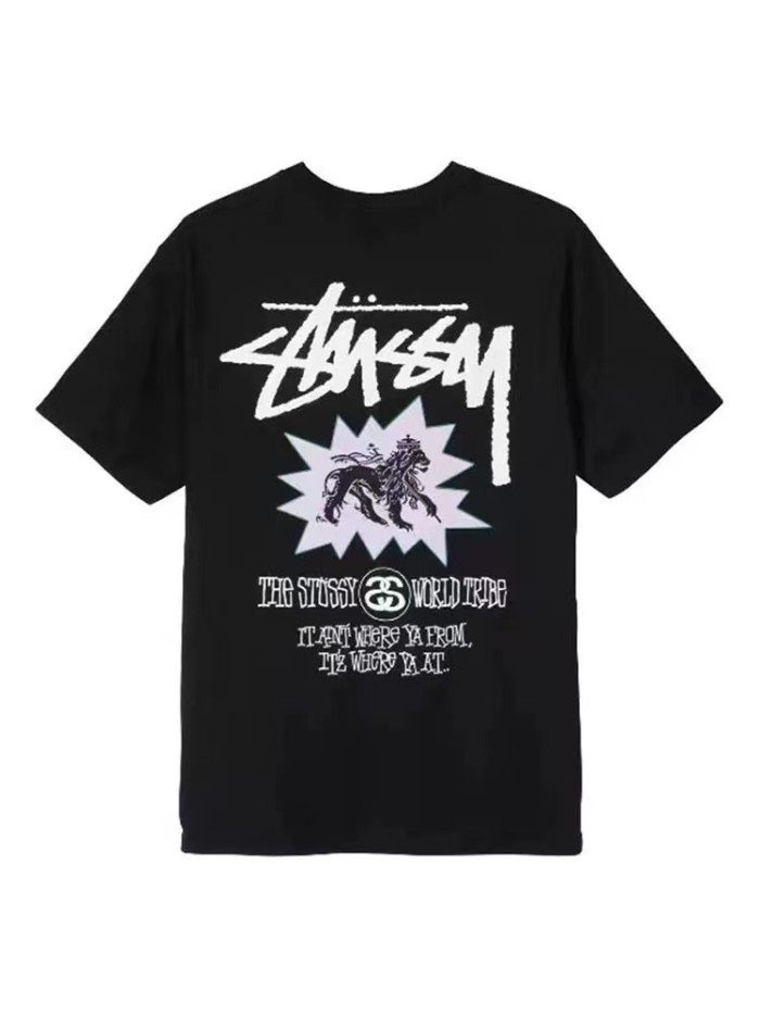 STUSSY LION PRINT TEE BLACK