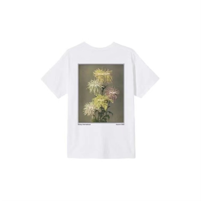 STUSSY CHRYSANTHEMUM PRINT TEE WHITE