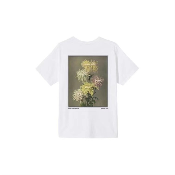 STUSSY CHRYSANTHEMUM PRINT TEE WHITE