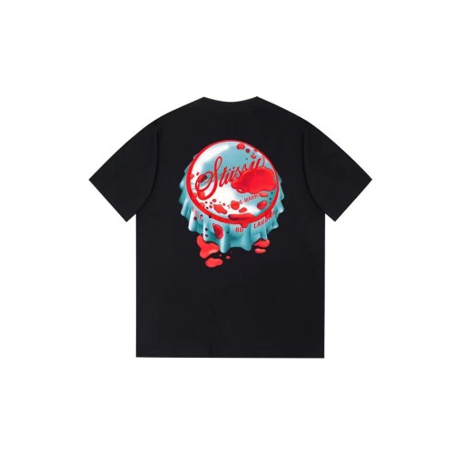 STUSSY COKE BOTTLE CAP PRINT TEE BLACK
