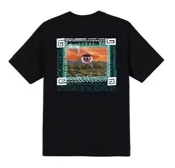 STUSSY SQUARE EYES PRINT TEE BLACK