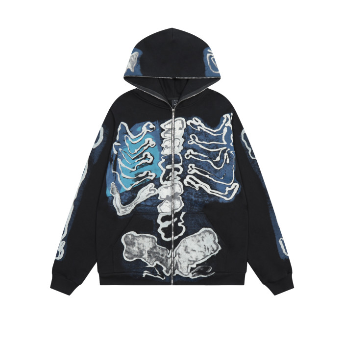 Travis Scott Skeleton Print Hoodie Black