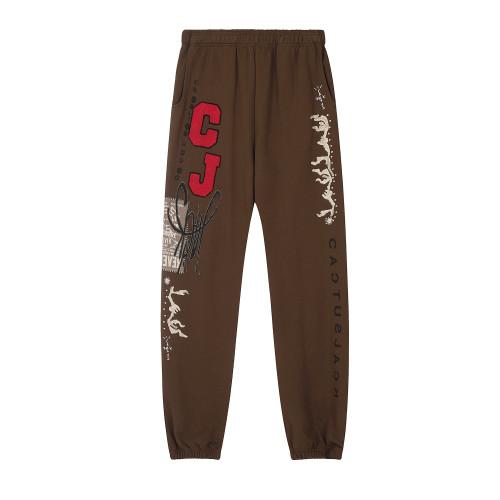 Travis Scott CJ Logo Trousers Brown